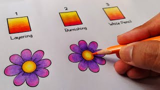 3 Easy Ways to blend Colored Pencils SMOOTHLY Guide for Beginners [upl. by Mccready]