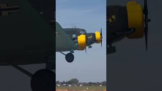 Junkers JU 52 Landing flight army avgeek aircraft military shorts ✈️ [upl. by Ingunna]