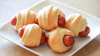 How to Make Mini Pigs in a Blanket  Mini Crescent Dogs Recipe [upl. by Pliam]