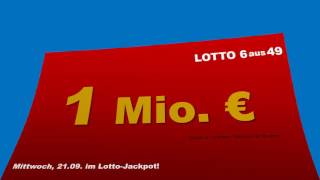 Lotto am Mittwoch 2192016 1 Mio € im Lotto Jackpot 3 Mio € im Spiel 77Topf [upl. by Saxe960]