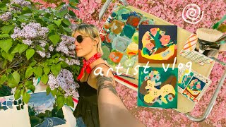 artist vlog ⛅︎ art trade painting sketch booking outside time [upl. by Corissa]