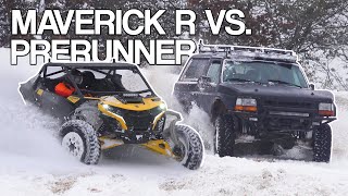 Maverick R vs PRERUNNER in the SNOW [upl. by Farrish]