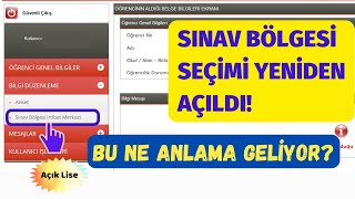 Sınav Bölgesi Seçimi Öğrenci Sayfanızda Yeniden Açıldı Sınav Bölgesi Seçimi Nasıl Yapılır [upl. by Aihsenek]