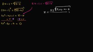 Extraneous solutions of radical equations  Mathematics III  High School Math  Khan Academy [upl. by Airehs]