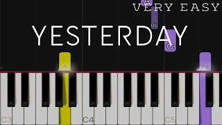 Yesterday  The Beatles  VERY EASY Piano Tutorial [upl. by Paula]