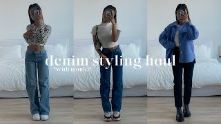 denim styling haul with monki [upl. by Walkling]