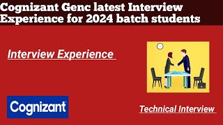 Cognizant Genc latest Interview Questions for 2024 batch students  technical Interview cognizant [upl. by Nitz]