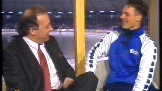 European Championships Allround Heerenveen 1990  interview Van der Burg after 1500 m [upl. by Pelson]