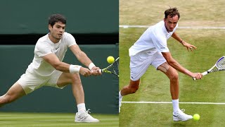 Alcaraz vs Medvedev Practice Set Highlights  Wimbledon 2024 [upl. by Arolf867]