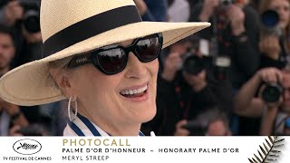 MERYL STREEP Honorary Palme dOr – PHOTOCALL– English – Cannes 2024 [upl. by Sadnac]