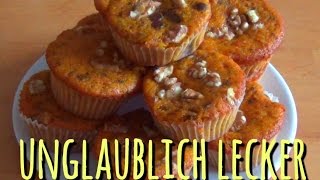 Kürbis MUFFINS unglaublich LECKER super saftig  PumpkinCupcakes [upl. by Odarbil]