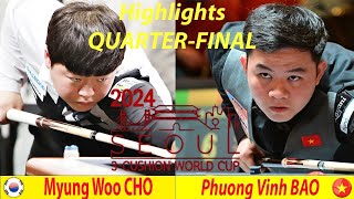 Highlights QUARTERFINAL🏆Myung Woo CHO vs Phuong Vinh BAO  SEOUL World Cup 3Cushion 2024 [upl. by Anh]