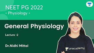 General Physiology  Physiology  L2  NEET PG2022  Lets Crack NEET PG  Dr Nidhi Mittal [upl. by Samot]