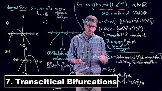 Transcritical Bifurcations  Dynamical Systems  Lecture 7 [upl. by Nickolas706]