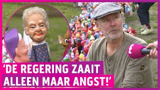 Bizarre demonstratie met 3000 poppen tegen kabinet [upl. by Asyal]