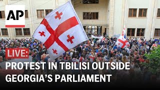 LIVE Protest in Tbilisi as Georgia’s parliament holds first session after election [upl. by Ahsein]