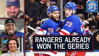 Rangers eliminate Capitals after Only 1 Game  Bandwagon Blueshirts [upl. by Broddy373]