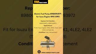 Electric Fuel Pump 8980093971 for Isuzu Engine 4HK1 6HK1 [upl. by Bigler676]