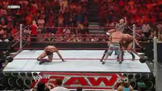 Randy Orton Ted Dibiase amp Cody Rhodes Legacy vs HHH John Cena amp Seth green 22 [upl. by Yarvis]