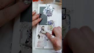 ASMR✨ Art journaling ☔Purple Theme asmr scrapbooking journal [upl. by Chuipek]