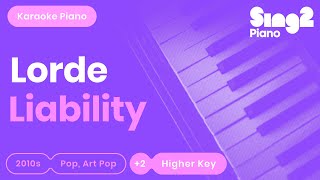 Lorde  Liability Higher Key Piano Karaoke [upl. by Cohleen]