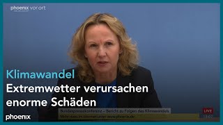 Deutsche Klimaanpassungsstrategie Umweltministerin Steffi Lemke B90Grüne in der BPK  281123 [upl. by Nailuj]