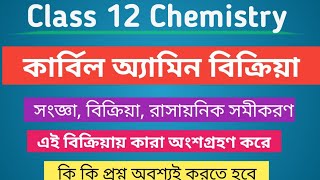 কার্বিল অ‍্যামিন বিক্রিয়া  Carbylamine Reaction  Class 12 Organic Chemistry [upl. by Jeb]