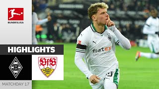 DoubleHack Beats VfB  Mgladbach  VfB Stuttgart 31  Highlights  MD 17 – Bundesliga 202324 [upl. by Ardekan]