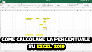 Come calcolare la percentuale su Excel 2019 [upl. by Eciryt]