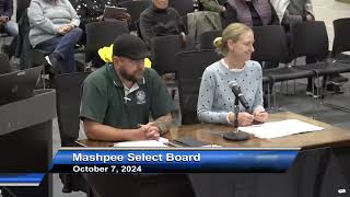 Mashpee Select Board  10072024 [upl. by Laurena]