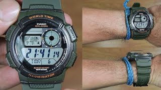 CASIO STANDARD AE1000W1A3 MILITARY GREEN EDITION  UNBOXING3AV [upl. by Toh]