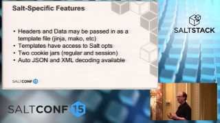 SaltConf15  SaltStack  Using APIs to Integrate SaltStack with the REST [upl. by Caputto]