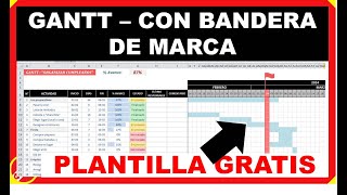 📊 Diagrama de Gantt en Excel con Marca Bandera para fecha actual Resuelto 2024 [upl. by Eladnar]