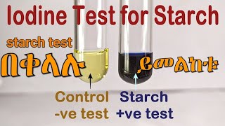 starch test or iodine test by Amharic [upl. by Pilihp]