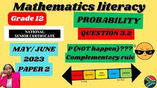 Grade 12 Maths Literacy Paper 2 MayJune 2023 Question 32 PROBABILITY [upl. by Thanasi212]