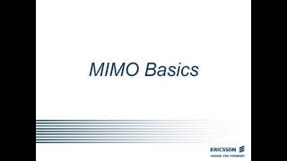 4G LTE course  MIMO Basics By Ericsson [upl. by Iolenta]