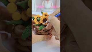 Diy Clay flower pot🌻🦋🌿  Clay art shorts diy craft handmade clayart art trending [upl. by Derinna590]