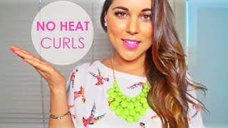 Soft Natural Curls  NO HEAT Hair Tutorial using sockheadband [upl. by Anytsirk]