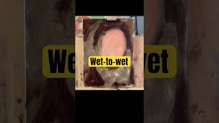 Wet to wet oil painting portrait  alla prima method shorts art allaprimaoilpainting painting [upl. by Godden]