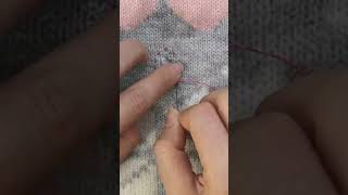 Mending Large Sweater Holes Made Easy mendingclothes [upl. by Devinne513]