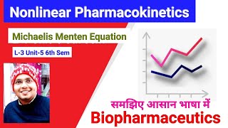 Michaelis Menten Equation  Non linearity Graph L4 Unit5 Biopharmaceutics 6th sem [upl. by Euqimod]