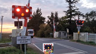 Halogen Lights Barway Sidings Level Crossing Cambridgeshire [upl. by Garfield]