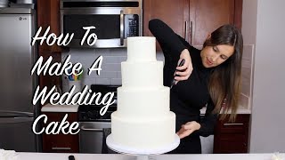 How To Make A Wedding Cake At Home  CHELSWEETS [upl. by Nalyac]