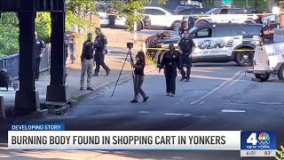 Burning body found in shopping cart in Yonkers  NBC New York [upl. by Nittirb776]