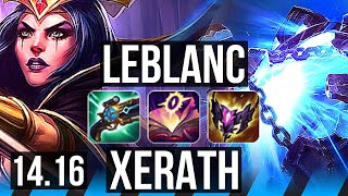 LEBLANC vs XERATH MID  7 solo kills 65 winrate Legendary 1121  EUW Master  1416 [upl. by Ayiram]