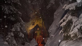 The cave saved me from blizzard Solo overnight ASMR [upl. by Giff]