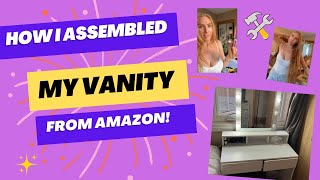 ASSEMBLING MY NEW VASAGLE VANITY from AMAZON amazon vlog makeupvanity [upl. by Jermaine]