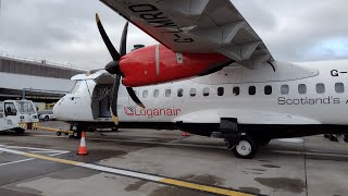 2021 FlightReport Loganair ATR42500 Edinburgh to Sumburgh Airport 60fps [upl. by Notwal]