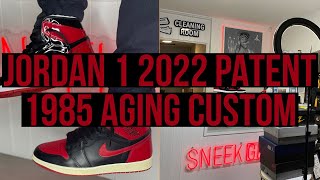 2022 Jordan 1 Patent Bred AGED 1985 CUSTOM [upl. by Eittel394]