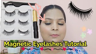 How to Apply Magnetic Eye Lashes Quick Way To Apply Eyelashes Magnetic Eyelashes Application [upl. by Mahsih]